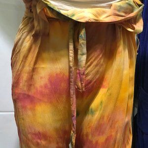 Pants Belted Waist with belt - Tie Dyed